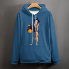 Artsadd Custom Face Unisex athletic Pockets Sweatshirt Loose Hoodie Custom Christmas Long Sleeve Sweatshirt Hooded Pullover