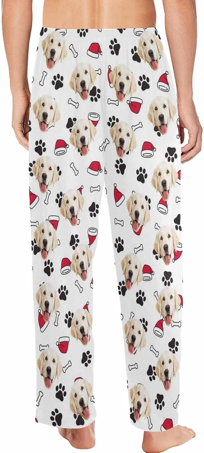MyPupSocks Custom Pet Face Pajamas Pants Photo Pajama Bottoms for Men S-XXL