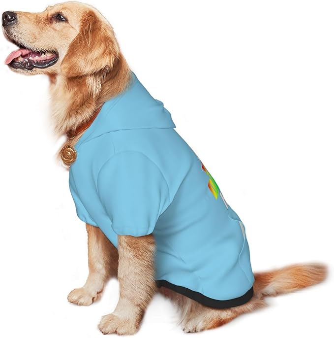 Personalized Dog Hoodie, Custom Dog Sweatshirt with Pocket, Customized Hoodie for Dogs, Puppy, Cat,XXL, Sky-Blue