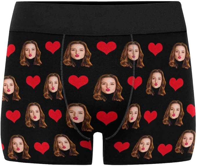 M YESCUSTOM Custom Faces Funny Short Briefs Gift for Husband Underwear