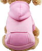 Jecikelon Winter Dog Hoodie Sweatshirts with Pockets Warm Dog Clothes for Small Dogs Chihuahua Coat Clothing Puppy Cat Custume (Pink, Small)