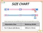 Elastic Cat Collar 2 Pack of Safety Quick Release Cat Collars with Bell Anti-Suffocation Kitten Puppy Collars(Pink+Blue)