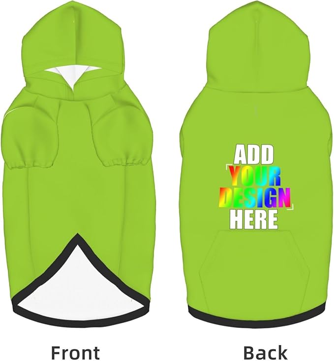 Personalized Pet Sweatshirt, Custom Dog Hooded with Pocket, Customize Hoodies for Dogs, Puppy, L, Yellow