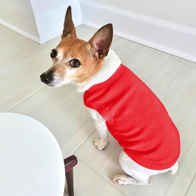 Custom Dog Shirt Pet Clothes Breathable Shirts for Small to Large Dogs Customized Name Logo Photo Puppy Outfits Personalized Sleeveless Vest Pets Apparel Red, 3XL