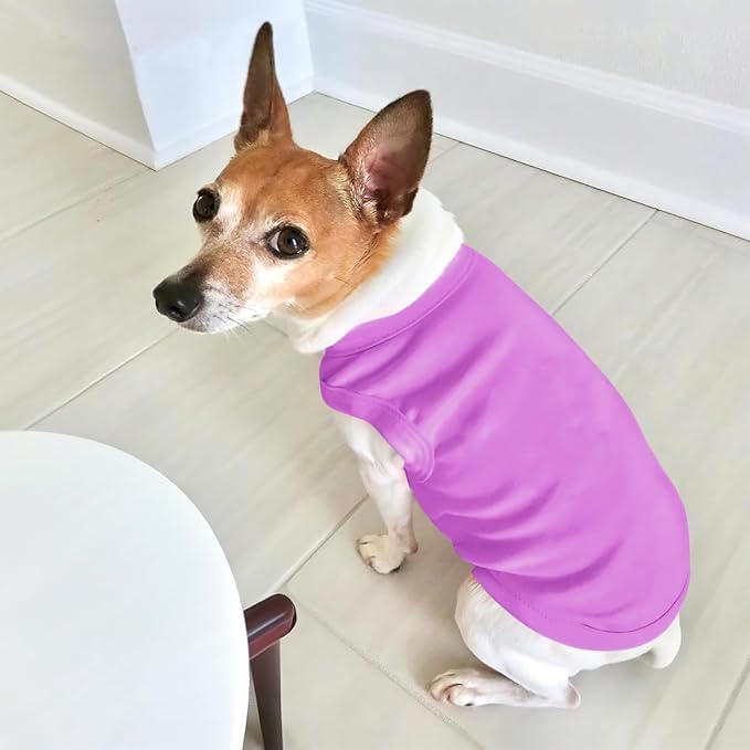 Custom Dog Shirt Pet Clothes Breathable Shirts for Small to Large Dogs Customized Name Logo Photo Puppy Outfits Personalized Sleeveless Vest Pets Apparel Light-Purple, XS