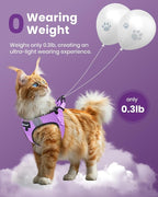 FAYOGOO Cat Harness, Cat Leash and Harness Set for Walking Escape Proof, Harness for Small Cats/Small Dogs, Large Kitten/Puppy Harness and Leash, Harness for Cats S-XXL(Modern Violet, X-Large)