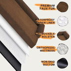 Extra Large Dog Bed-Orthopedic Waterproof XL Dog Bed for XLarge Extra Big Dogs - Foam Couch Sofa Washable with Removable Cover-Coffee