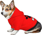 Custom Dog Hoodie Warm with Your Photo Text Logo Name Personalized Dog Clothes for Puppy Sweatshirt Hooded for Small Medium Large Dogs Girl/Boy Cats Red