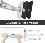 Dog Food Mat - Absorbent Cat Mat for Food and Water, No Stains Pet Feeding Bowl Mat, Easy to Clean Pet Placemats, Quick Dry Dog Water Dispenser Mat for Messy Drinkers | Light Grey 18"x34"