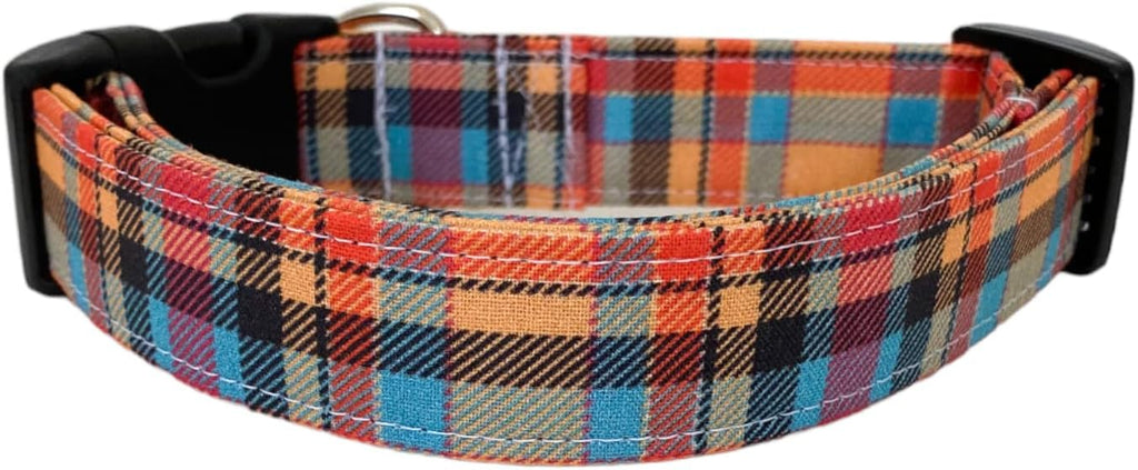 Orange Plaid Dog Collar (X-Small)