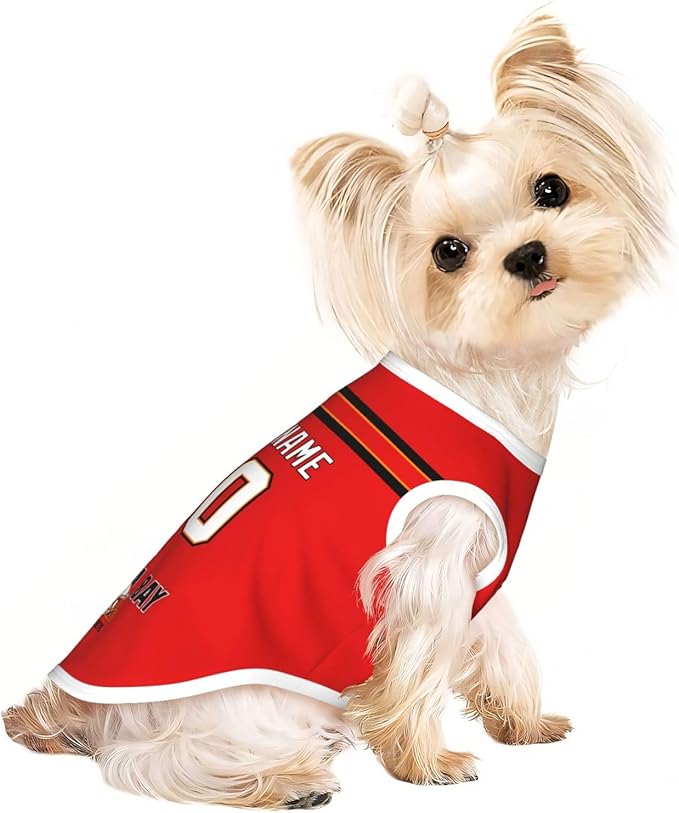 Tampa Dog Clothes Jersey Pet Jersey Customized Any Name & Number S-5XL for Small Middle and Big Dogs