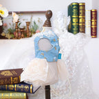 Fashion Sweet Puppy Dog Blingbling Princess Skirt Pet Dog Lace Cake Camisole Tutu Dress I-Blue L