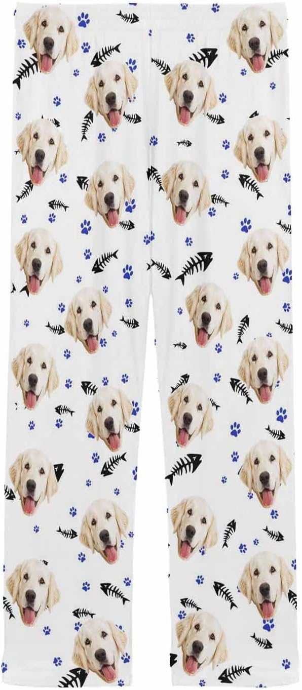 MyPupSocks Custom Pet Face Pajamas Pants Photo Pajama Bottoms for Men S-XXL