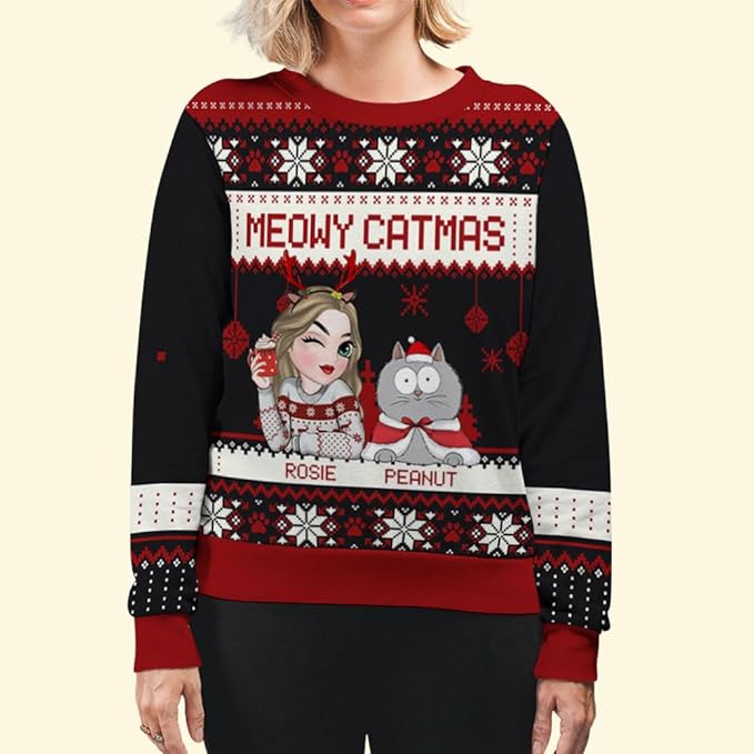 Wrappiness A Girl And Her Dog Christmas Sweatshirt - Cozy Unisex Fit Custom Shirt - Cute for Women Pet Lovers