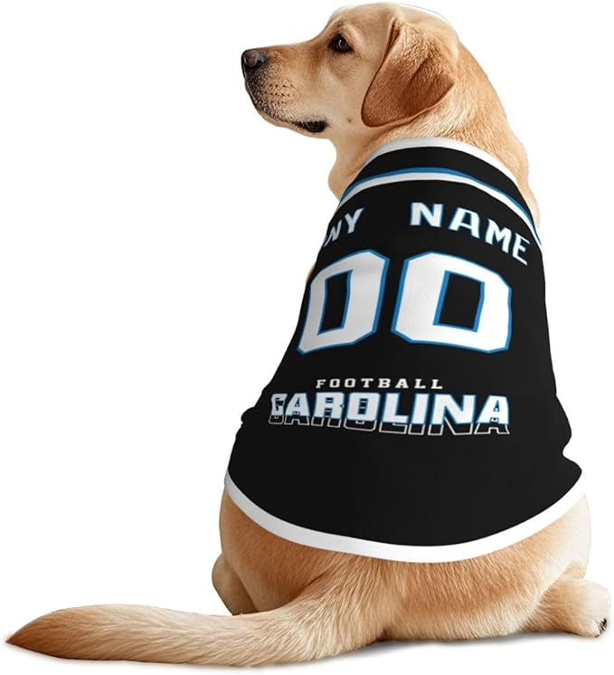 Carolina Custom Pet Jersey Dog Clothes Jersey Various Sizes Customized Any Name & Number for Small & Middle and Big Dogs