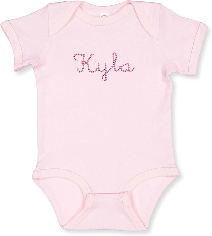 COUPLEHOODIES Personalized Baby Onesie Bodysuit – Custom Embroidery Gift for Pregnancy Reveal Baby Shower or First Grandchild