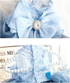 Fashion Sweet Puppy Dog Blingbling Princess Skirt Pet Dog Lace Cake Camisole Tutu Dress E-Navy XL