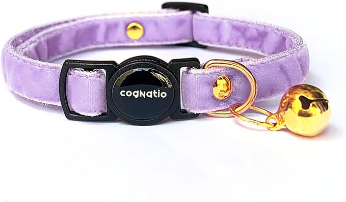 Safety Quick Release Cat Collars,Double Velvet with Bell Available in a Range Colors,Perfect for Your Kitty, Adjustable 20-30 cm