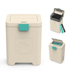 PawPail Pet Waste Station with Activated Carbon Filter and DualVent Odor Control - Outdoor Dog Poop Trash Can with 200 Dog Poop Bags - 19 Liter, Beige