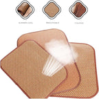 2 Pack Cat Cooling Mat Self Cool Pad Seats Summer Bamboo Rattan Woven Sleeping Rest Mats for Pets Puppy Dog Kitty Kennels Crates Guinea Pig Hamster Rabbit 35x50cm