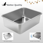 Stainless Steel Cat Litter Box - Metal High Sided Cat Pan, Large Stainless Steel Box, Indoor Litter Tray, Non Stick, No Smell, Easy-Clean Design for Hygienic Pet Care – Large Size for All Cats