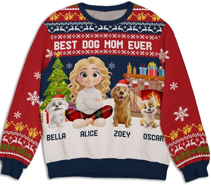 Wrappiness A Girl And Her Dog Christmas Sweatshirt - Cozy Unisex Fit Custom Shirt - Cute for Women Pet Lovers