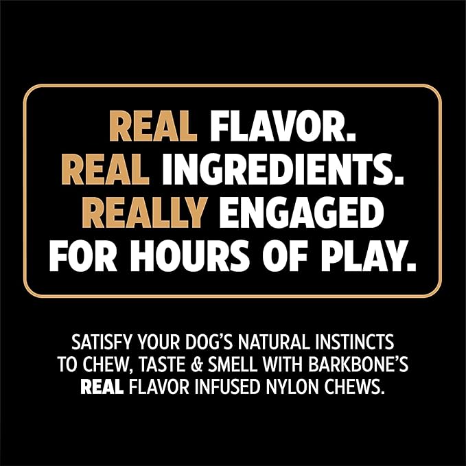 Pet Qwerks Nylon Stick BarkBone - Durable Dog Toys for Aggressive Chewers - Peanut Butter Flavor - 9"