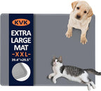 Dog Food Mat, 39.4×29.5in Extra Large Silicone Pet Feeding Mat - Waterproof, Non - Slip, Chew - Resistant for Food & Water, Protect Floors (Light Gray)