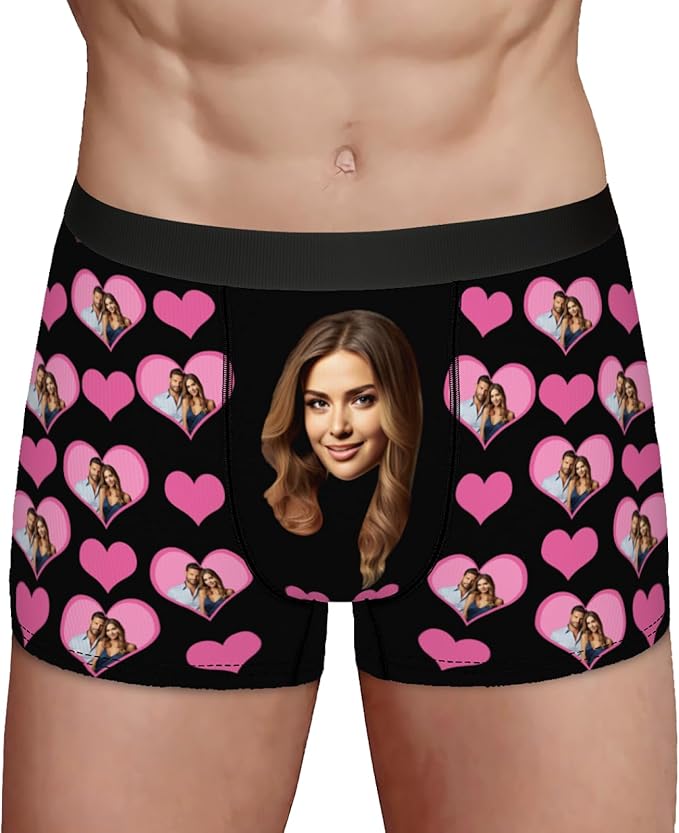 Personalized Underwear for Men with Face Custom Face Boxers Customized Boxer Briefs Funny Gifts for Him Husband Boyfriend