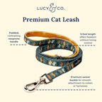 Lucy & Co. Looking Sharp Step-in Cat Harness & Leash Bundle – Reflective, Breathable & Adjustable Harness for Cats, Kittens & Small Dogs, Lightweight & Secure and Dual Leash Clips – X-Small