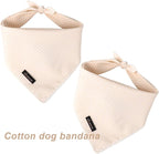 ARING PET Summer Dog Bandana-Cute Khaki Dog Bandanas, Comfortable Pet Scarf Dogs Triangle Bibs for Small to Large Boy Girl Dogs and Cats