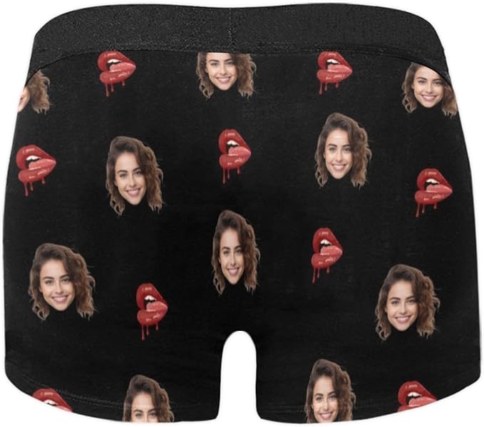M YESCUSTOM Custom Boxers Briefs for Men Personalized Boxers with Face Mens Funny Underwear with Photo XS-5XL