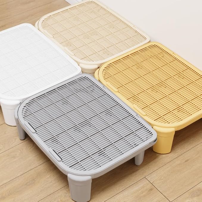 Cat Litter Mat Litter Trapping Mat,19.69"X15.95"X3.54"Litter Box Mat,Waterproof Cat Mats for Litter Large,Easy Clean,Non-Slip Litter Mat for Cat,Urine-Proof Kitty Litter Catcher Mat,Washable (White)