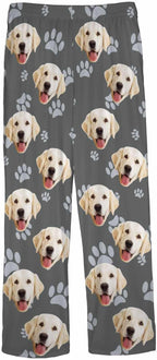 MyPupSocks Custom Pajama Pants for Pet Lover, Personalized Photo Face Printed Pajama Bottoms Sleepwear with Pockets