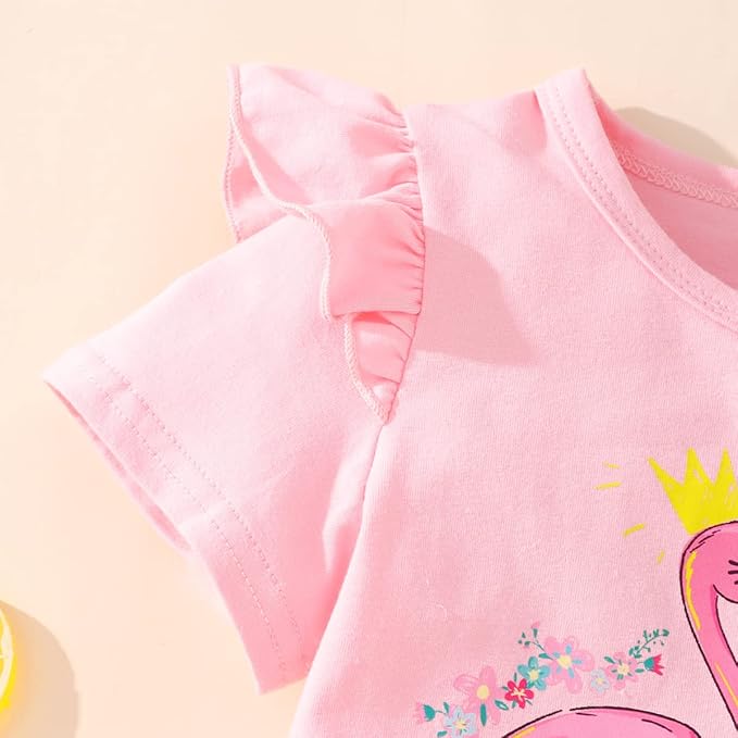 Akyzic Little Girl Skirt Outfit Two Piece Spring Summer Outfit Butterfly Dress Cat Print Skirt Toddler Girl Outfit Set