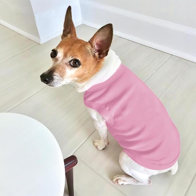 Customized Dog Shirt Custom Pet Clothes T Shirts for Small to Large Dogs Design Image Logo Text Outfits for Puppy Cat Personalized Breathable Sleeveless Pullover Light-Pink, XXL