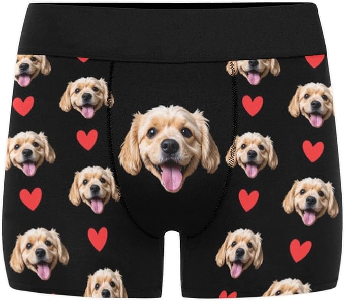 M YESCUSTOM Custom Boxers Briefs for Men Personalized Boxers with Face Mens Funny Underwear with Photo XS-5XL
