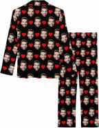 MyPupSocks Custom Face Pajamas for Women Set, Personalized Photo Long Sleepwear XS-XXL