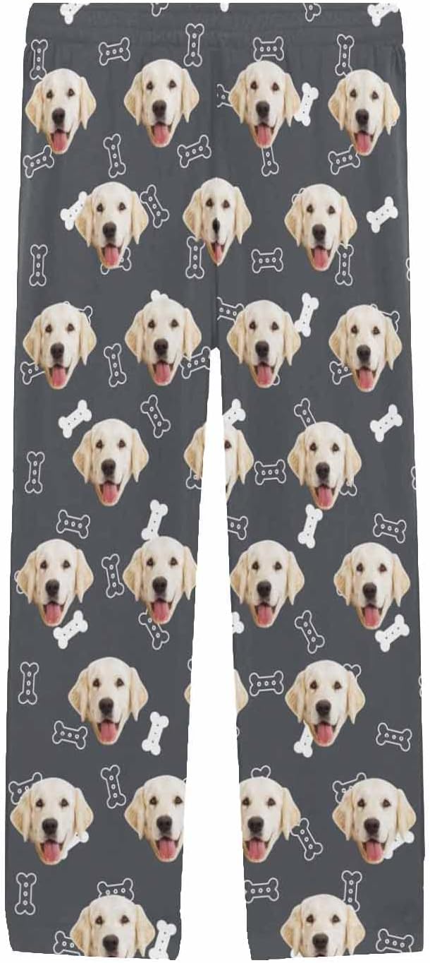 MyPupSocks Customized Face Pajamas Pants Photo Pajama Bottoms for Men S-XXL