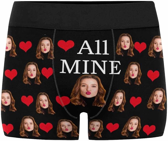 M YESCUSTOM Custom Faces Funny Short Briefs Gift for Husband Underwear
