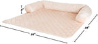 Couch Cover for Dogs - 35x35 Pet Furniture Protector with Memory Foam Neck Bolster, Quilted Fabric, and Water-Resistant Base Layer by PETMAKER (Beige