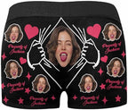 M YESCUSTOM Custom Faces Funny Short Briefs Gift for Husband Underwear
