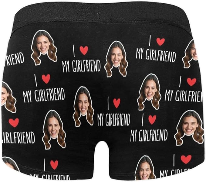 M YESCUSTOM Custom Boxers Briefs for Men Personalized Boxers with Face Mens Funny Underwear with Photo XS-5XL