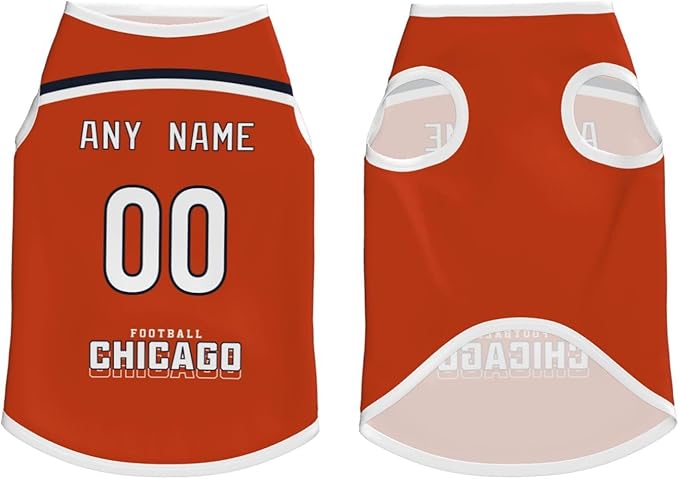 Chicago Custom Pet Jersey Dog Clothes Jersey Various Sizes Customized Any Name & Number for Small & Middle and Big Dogs
