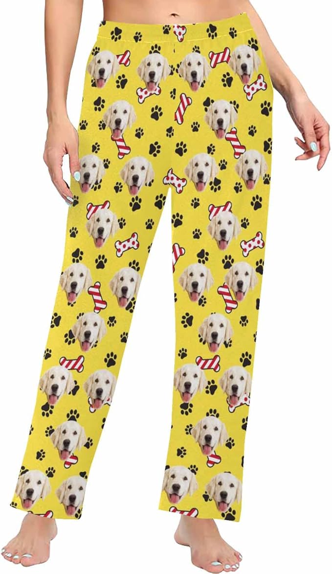 Custom Face Pajamas Pants Personalized Nightwear Bottoms for Women XS-XXL