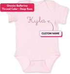 COUPLEHOODIES Personalized Baby Onesie Bodysuit – Custom Embroidery Gift for Pregnancy Reveal Baby Shower or First Grandchild