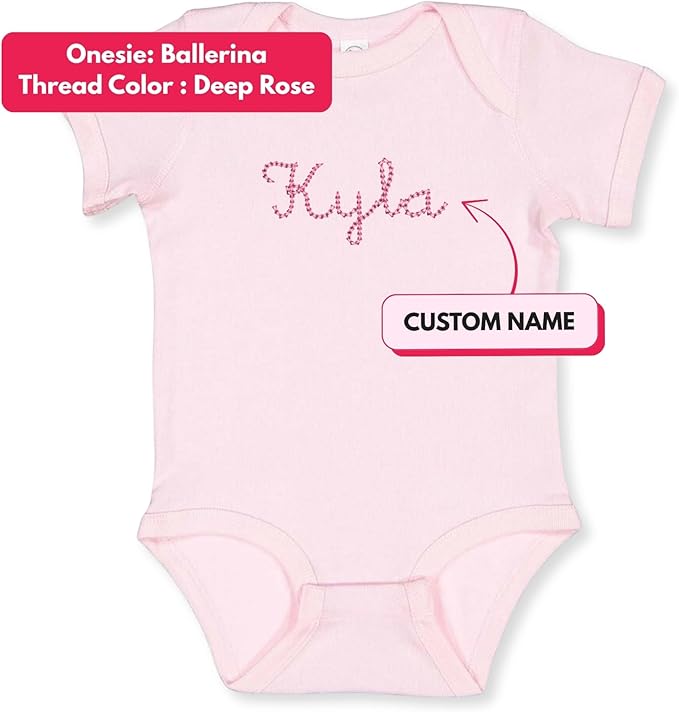 COUPLEHOODIES Personalized Baby Onesie Bodysuit – Custom Embroidery Gift for Pregnancy Reveal Baby Shower or First Grandchild
