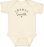 COUPLEHOODIES Personalized Baby Onesie Bodysuit – Custom Embroidery Gift for Pregnancy Reveal Baby Shower or First Grandchild