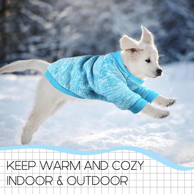 3 Pack Dog Sweaters for Small Dogs Girl Boy Winter Fleece Clothes Warm Soft Dog Sweatshirt Outfit for Dogs Cats Pet Apparel