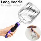 Cat Litter Scoop -Metal Cat Litter Scoop-Upgrade Sturdy Mesh Scooper - Mesh Shovel-Easy to Clean - Suitable for Cat Litter Box -Purple-More